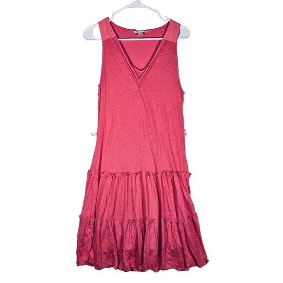 Banana Republic Dress Size Large Peach Tiered Sleeveless Summer Casual - Picture 1 of 4